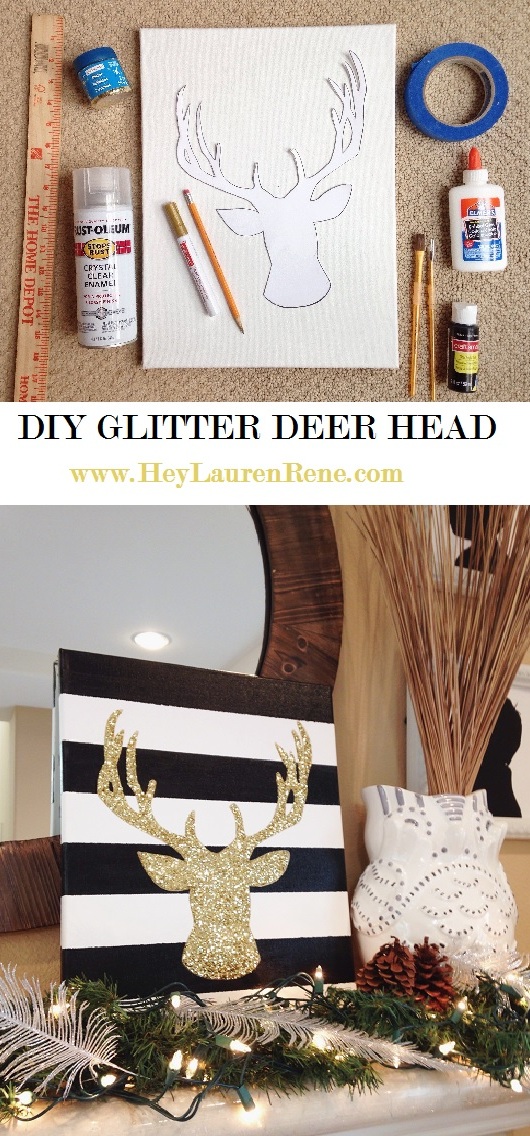 DIY Glitter Deer Head